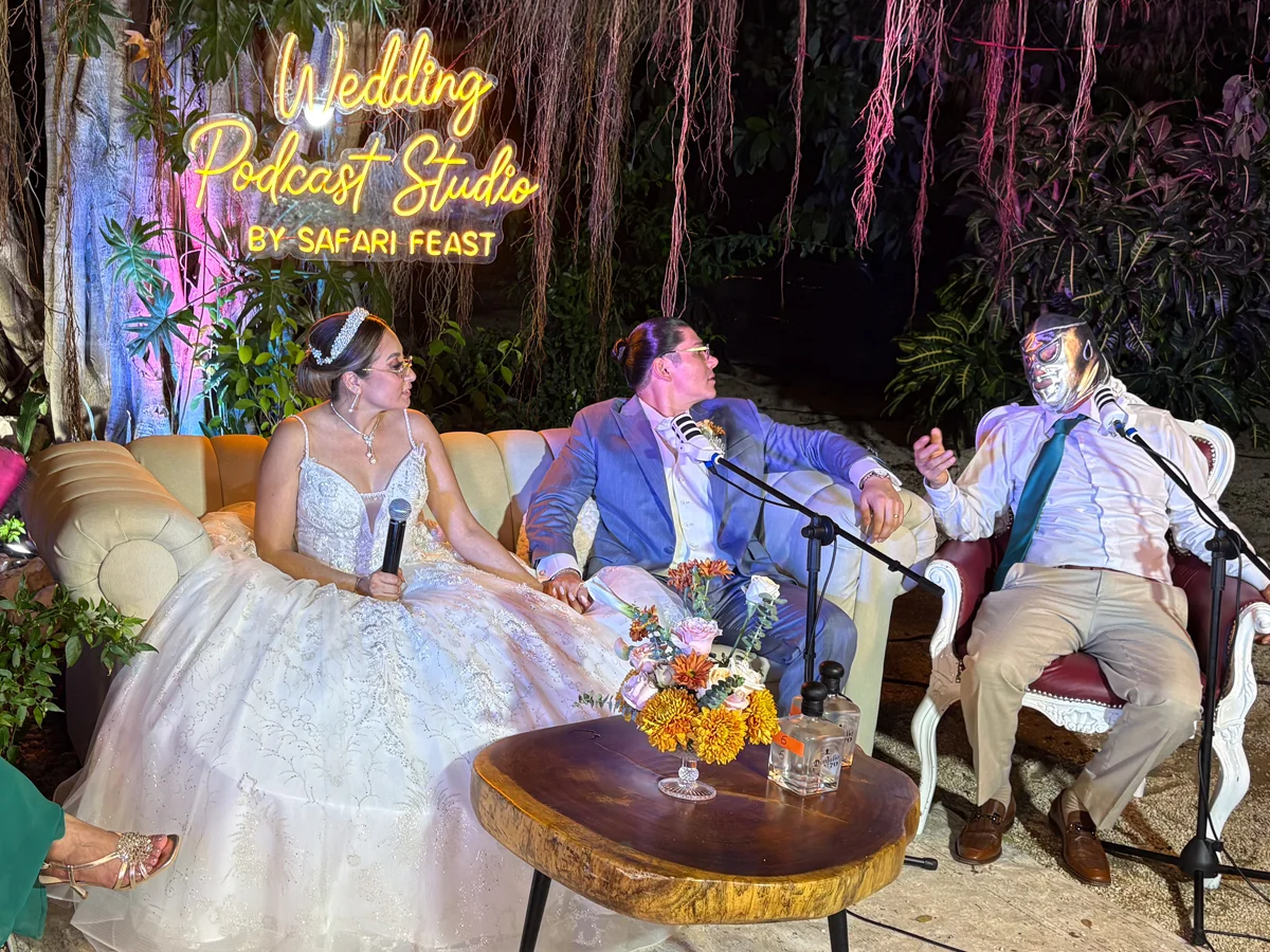Newlyweds sharing their story on set